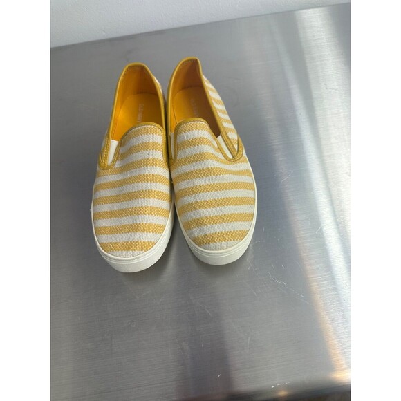 Old Navy Women's Yellow Stripe Canvas Slip On Loafer Sneaker Shoe Size 9 - Picture 3 of 8